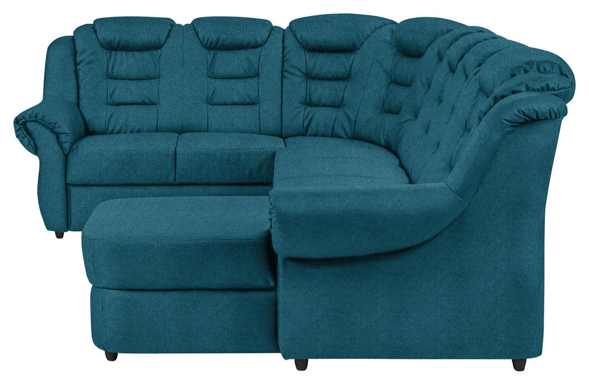 WOHNLANDSCHAFT in Chenille Blau  - Blau/Schwarz, Konventionell, Kunststoff/Textil (216/333/165cm) - Livetastic