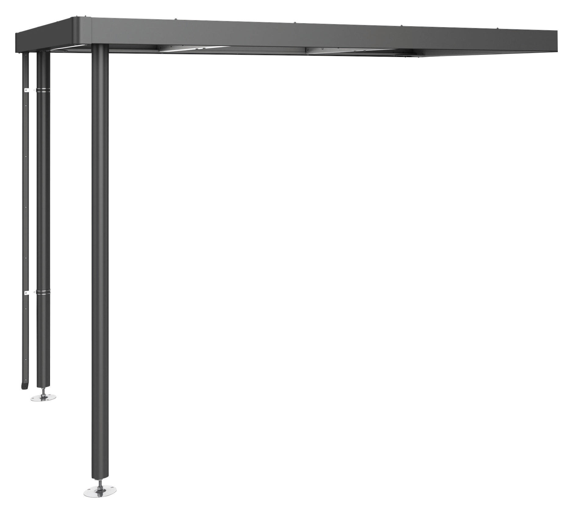 SEITENDACH 282/195/222 cm  - Dunkelgrau, Design, Metall (282/195/222cm) - Biohort