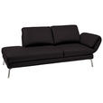 RÉCAMIERE in Echtleder Dunkelbraun  - Chromfarben/Dunkelbraun, Design, Leder/Metall (209/85-109/95-16cm) - Dieter Knoll