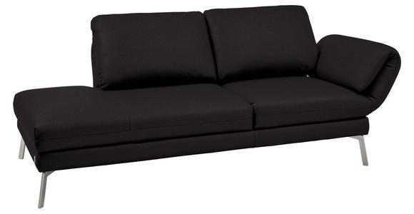 RÉCAMIERE in Echtleder Dunkelbraun - Chromfarben/Dunkelbraun, Design, Leder/Metall (209/85-109/95-16cm) - Dieter Knoll