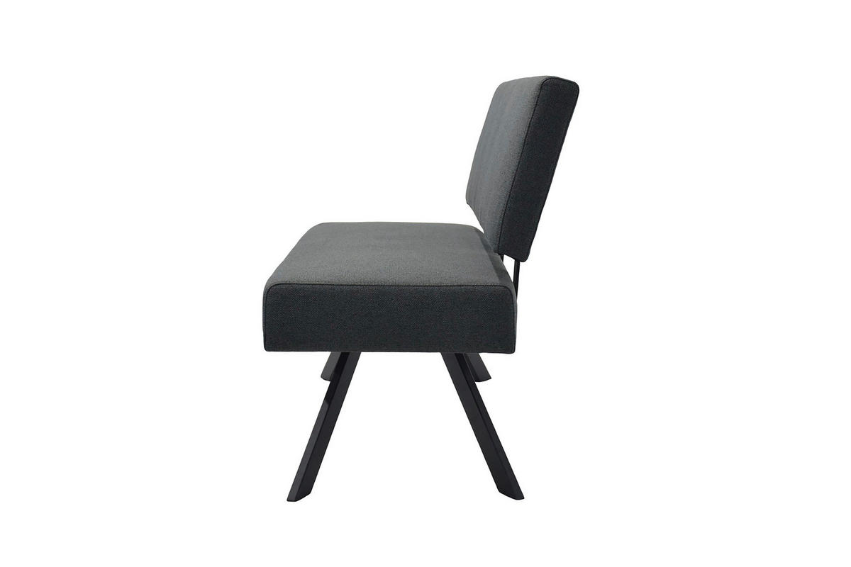 SITZBANK Dunkelgrau  - Dunkelgrau/Schwarz, MODERN, Textil/Metall (138/83/60cm) - MID.YOU