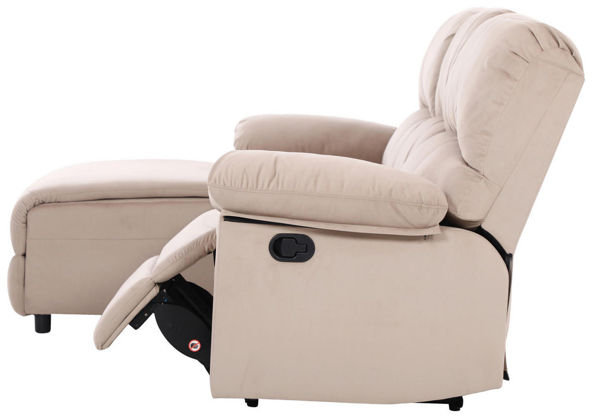 ECKSOFA in Webstoff Beige  - Beige/Schwarz, Basics, Kunststoff/Textil (159/216cm) - P & B
