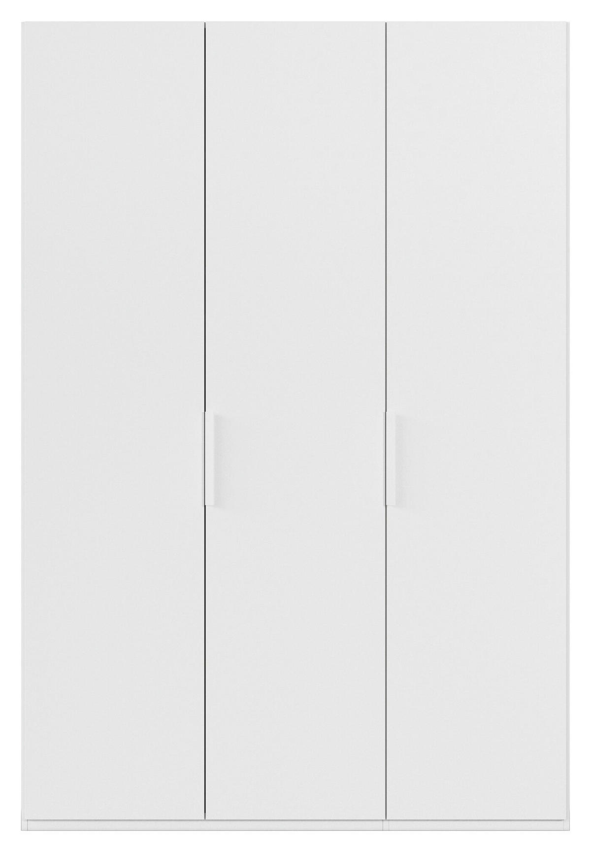 DREHTÜRENSCHRANK 151/223/61 cm,  in Weiß, 3-türig  - Weiß, Basics, Holzwerkstoff/Metall (151/223/61cm) - Novel