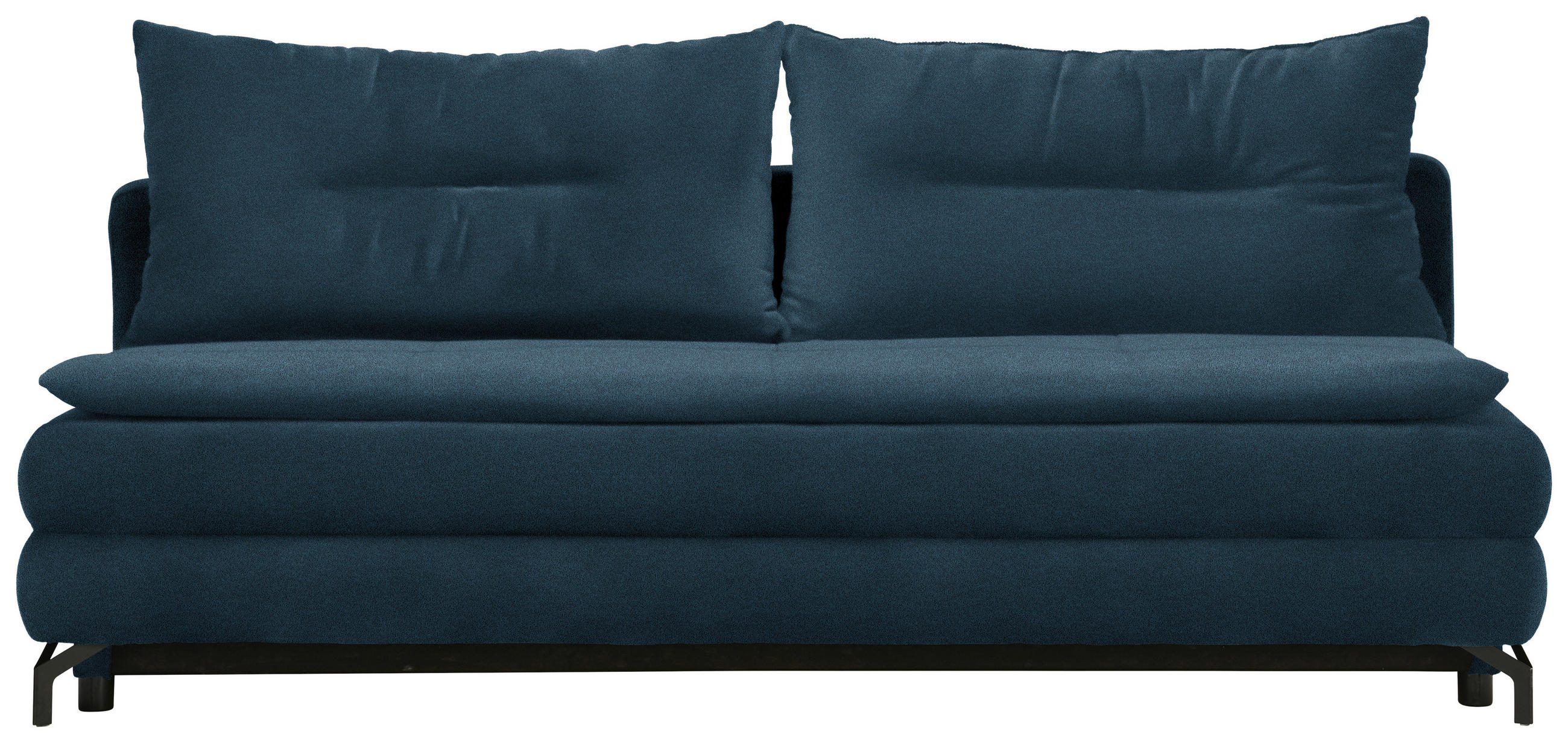 SCHLAFSOFA in Flachgewebe Blau  - Blau/Schwarz, MODERN, Textil/Metall (208/73/92/102cm) - Novel