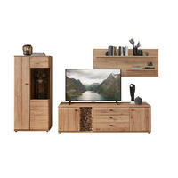 DNEVNI REGAL,  barve jesena  - barve jesena/črna, Natur, kovina/steklo (320/163cm) - Linea Natura