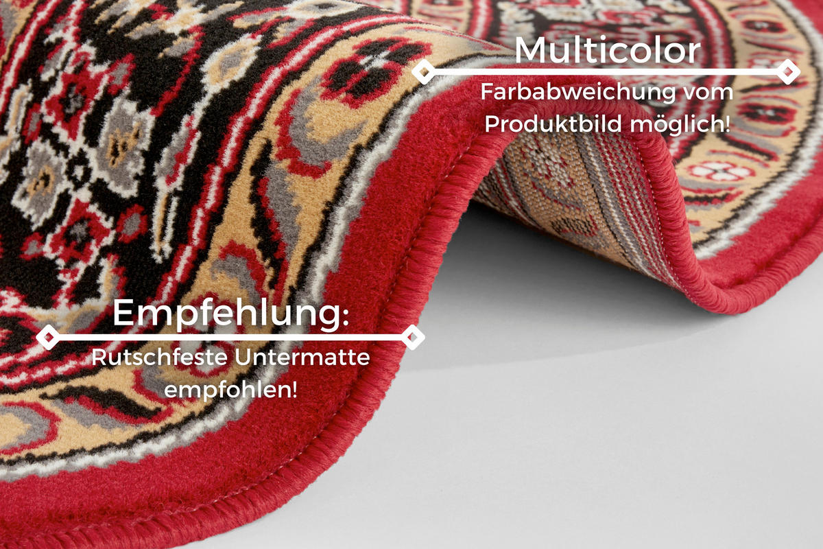 VINTAGE-TEPPICH 160 cm Mirkan Rot, Multicolor  - Rot/Multicolor, Basics, Kunststoff/Textil (160cm) - Hanse Home