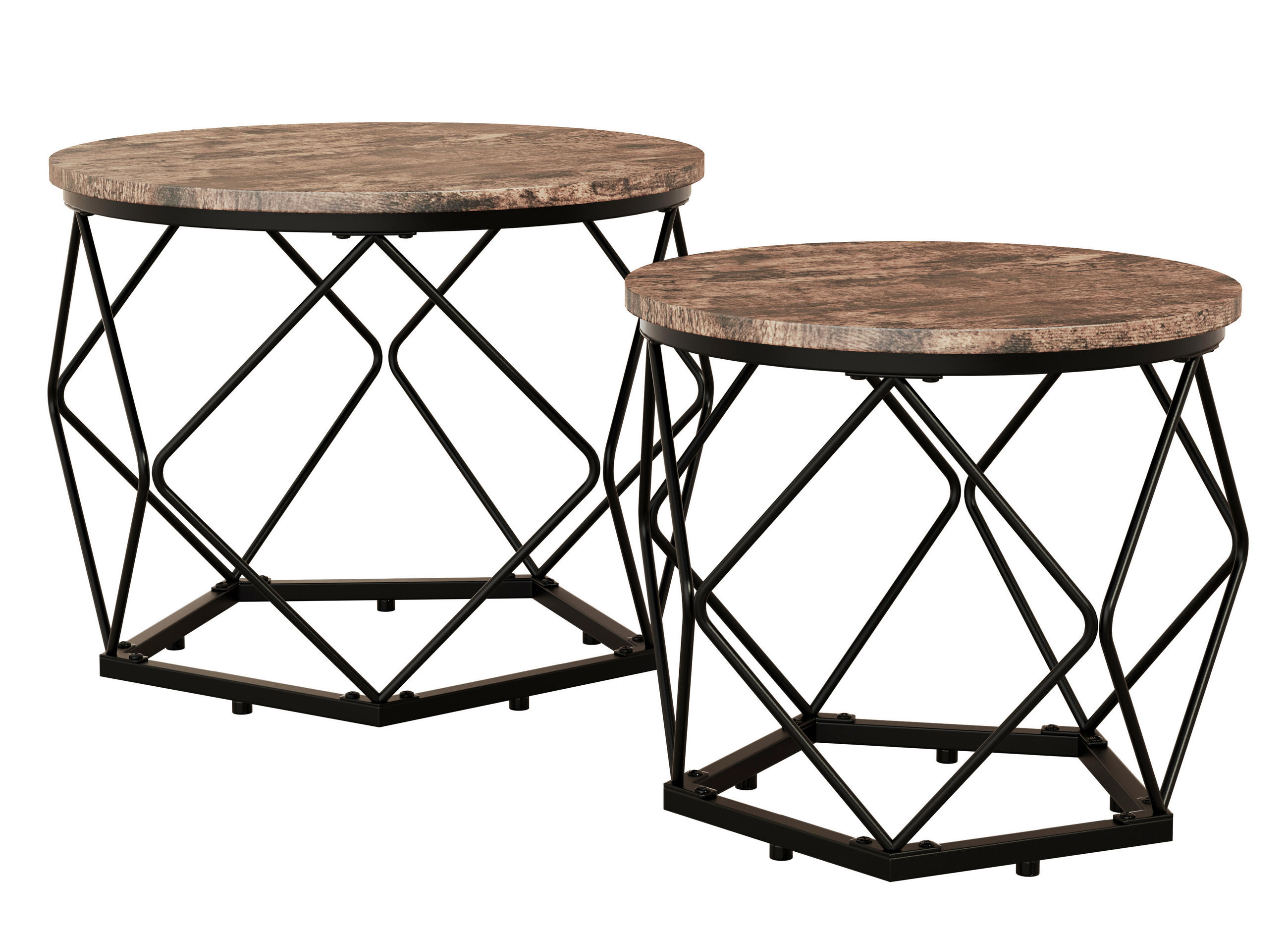 Masă Auxiliară din metal, material pe bază de lemn, 50/40/50 cm