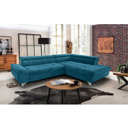 SEDEŽNA GARNITURA, turkizna tekstil - turkizna/krom, Moderno, kovina/tekstil (310/231cm) - Welnova