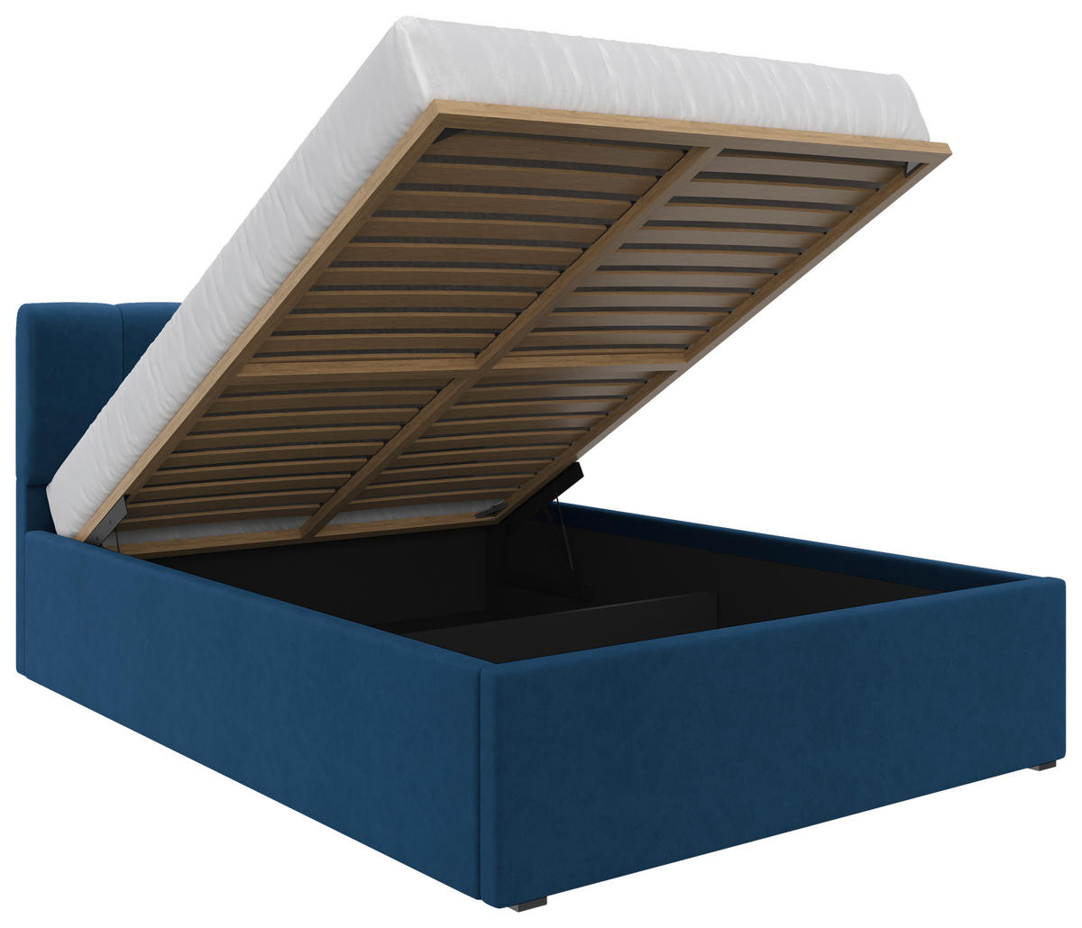 POLSTERBETT Lattenrost, Bettkasten Royalblau 140/200 cm  - Royalblau/Schwarz, Design, Holz/Kunststoff (140/200cm) - Stylife