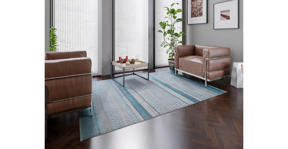 WEBTEPPICH 200/240 cm Tinto Maestro Grau, Türkis rechteckig  - Türkis/Grau, Design, Textil (200/240cm) - Dieter Knoll