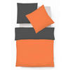 BETTWÄSCHE Provence Wende Leinenoptik 155/220 cm  - Dunkelgrau/Orange, Basics, Textil (155/220cm) - Fleuresse