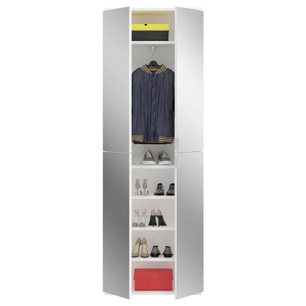 Thumbnail - Mid.you Mehrzweckschrank, Weiß, Holzwerkstoff, 7 Fächer, 65x193x37 cm, FSC Mix, Waschküche, Mehrzweckschränke