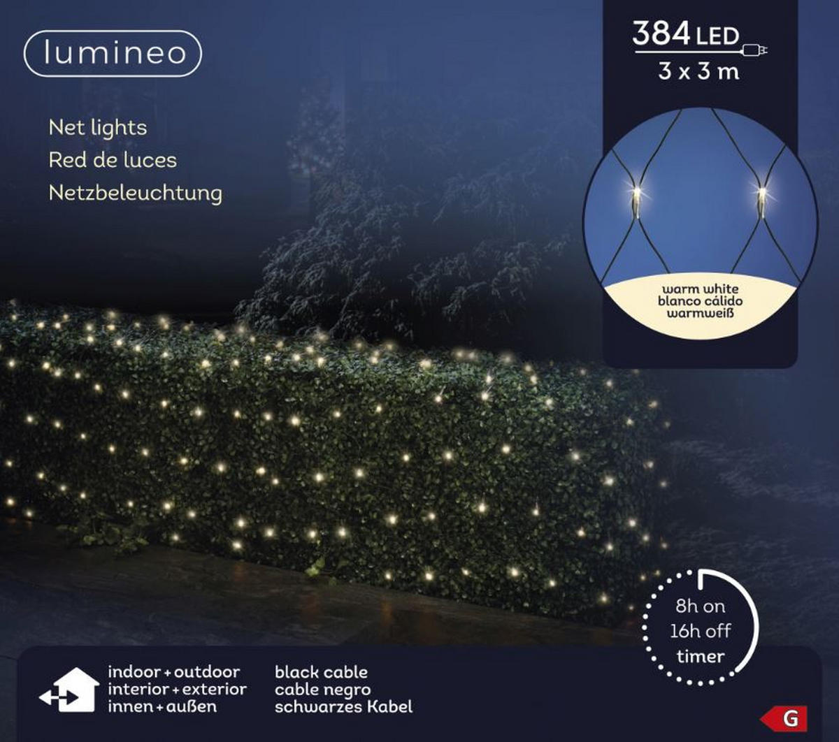 SVETLOBNA GIRLANDA    392 lm 2700 K   - črna, Basics, kovina/umetna masa (300/300cm) - X-Mas