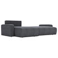 ECKSOFA in Cord Graphitfarben  - Schwarz/Graphitfarben, MODERN, Kunststoff/Textil (150/245cm) - Carryhome