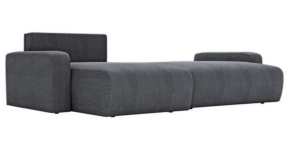 ECKSOFA Graphitfarben Cord  - Schwarz/Graphitfarben, MODERN, Kunststoff/Textil (150/245cm) - Carryhome