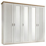 DREHTÜRENSCHRANK 265/224/60 cm,  in Weiß, Eichefarben, 5-türig  - Eichefarben/Schwarz, LIFESTYLE, Holzwerkstoff/Metall (265/224/60cm) - Landscape