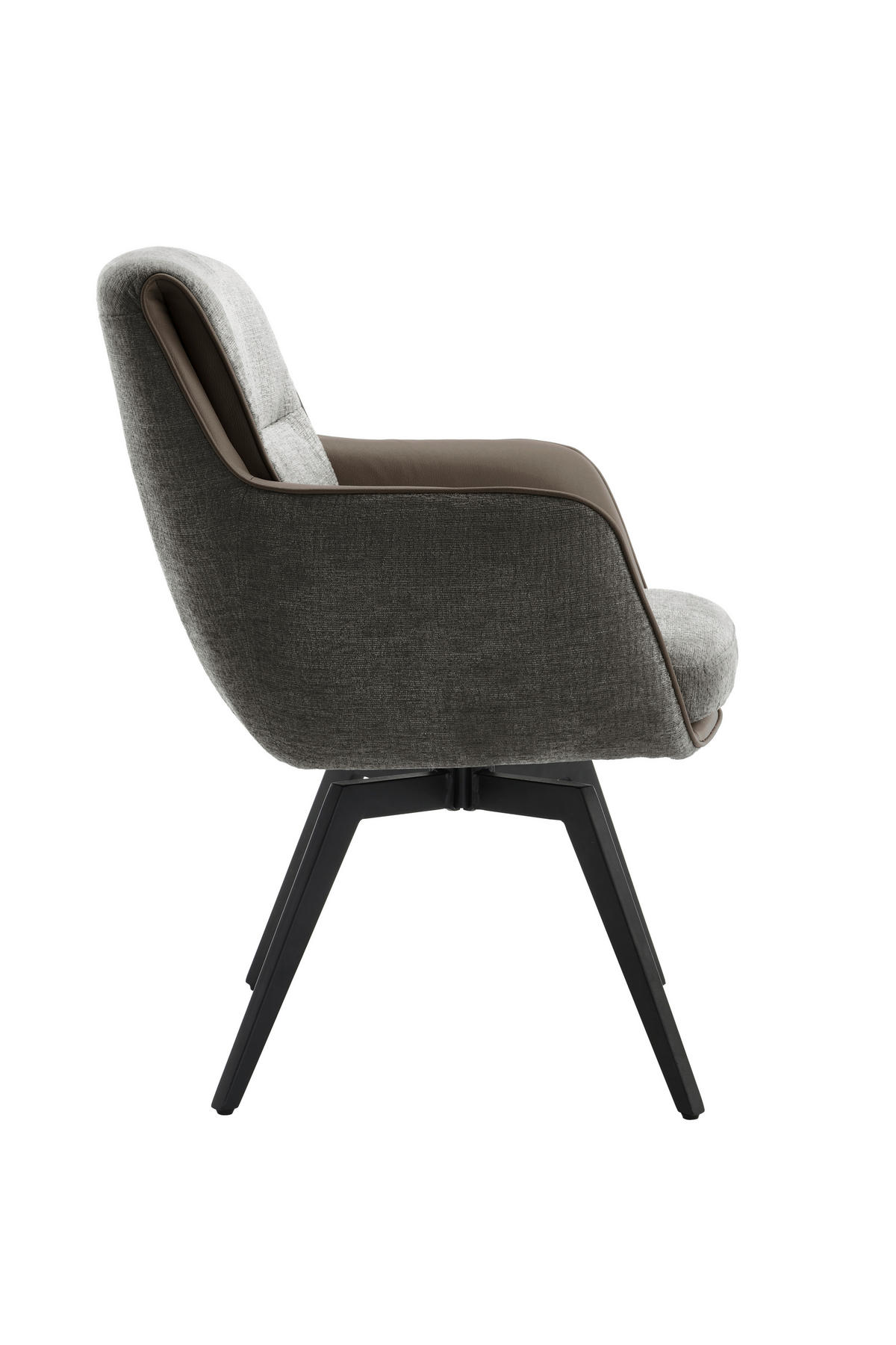 ARMLEHNSTUHL  in Eisen Chenille, Jacquard  - Schwarz/Grau, MODERN, Textil/Metall (62/92/68cm) - Livetastic