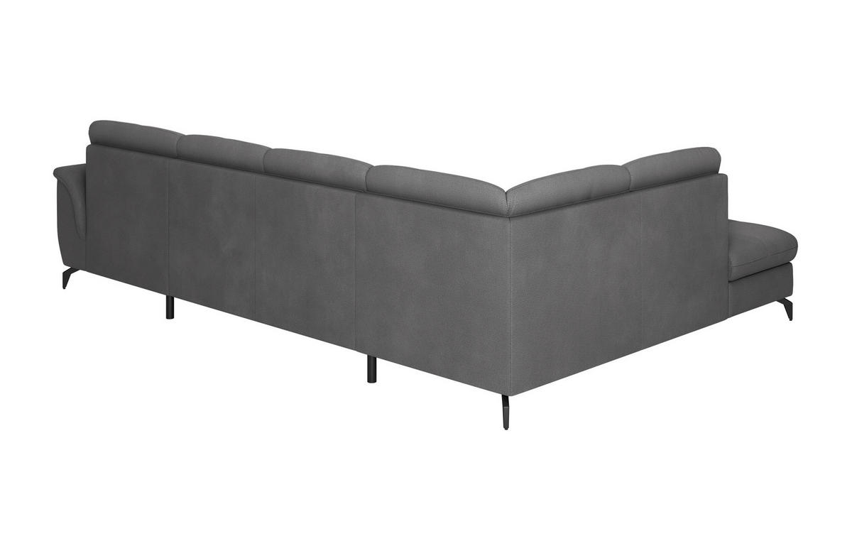WOHNLANDSCHAFT Grau Flachgewebe  - Schwarz/Grau, MODERN, Textil/Metall (212/319/164cm) - Sit & More