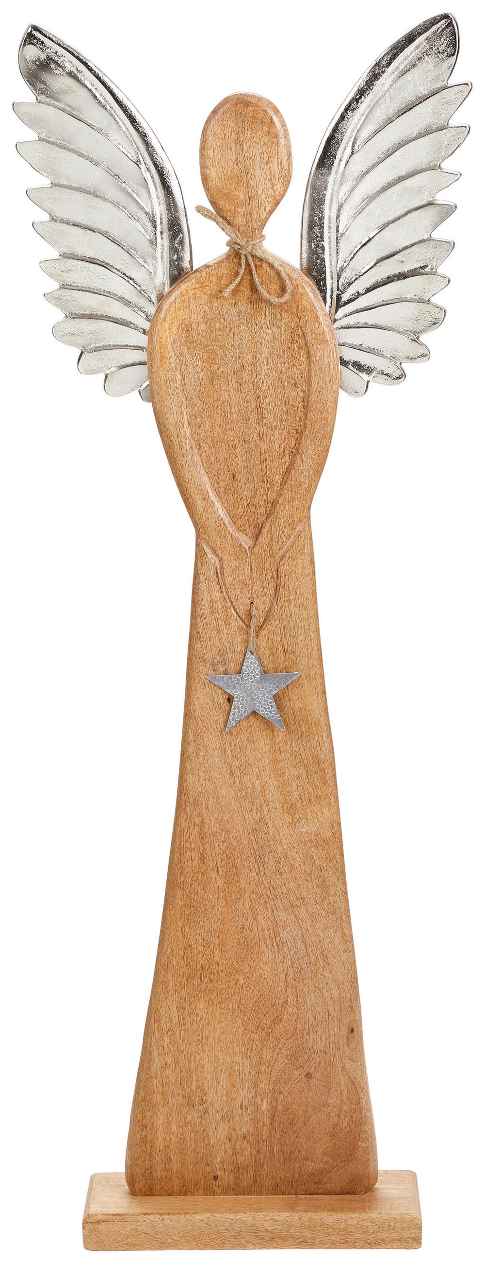 DEKOENGEL  - Silberfarben/Braun, LIFESTYLE, Holz/Metall (43/112/12cm) - X-Mas