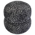 HOCKER Vliesstoff, Leinenoptik Kiefer Schwarz, Weiß  - Schwarz/Weiß, Basics, Holz/Textil (44/42/44cm) - Carryhome