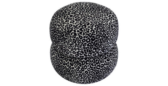 HOCKER Vliesstoff, Leinenoptik Kiefer Schwarz, Weiß  - Schwarz/Weiß, Basics, Holz/Textil (44/42/44cm) - Carryhome