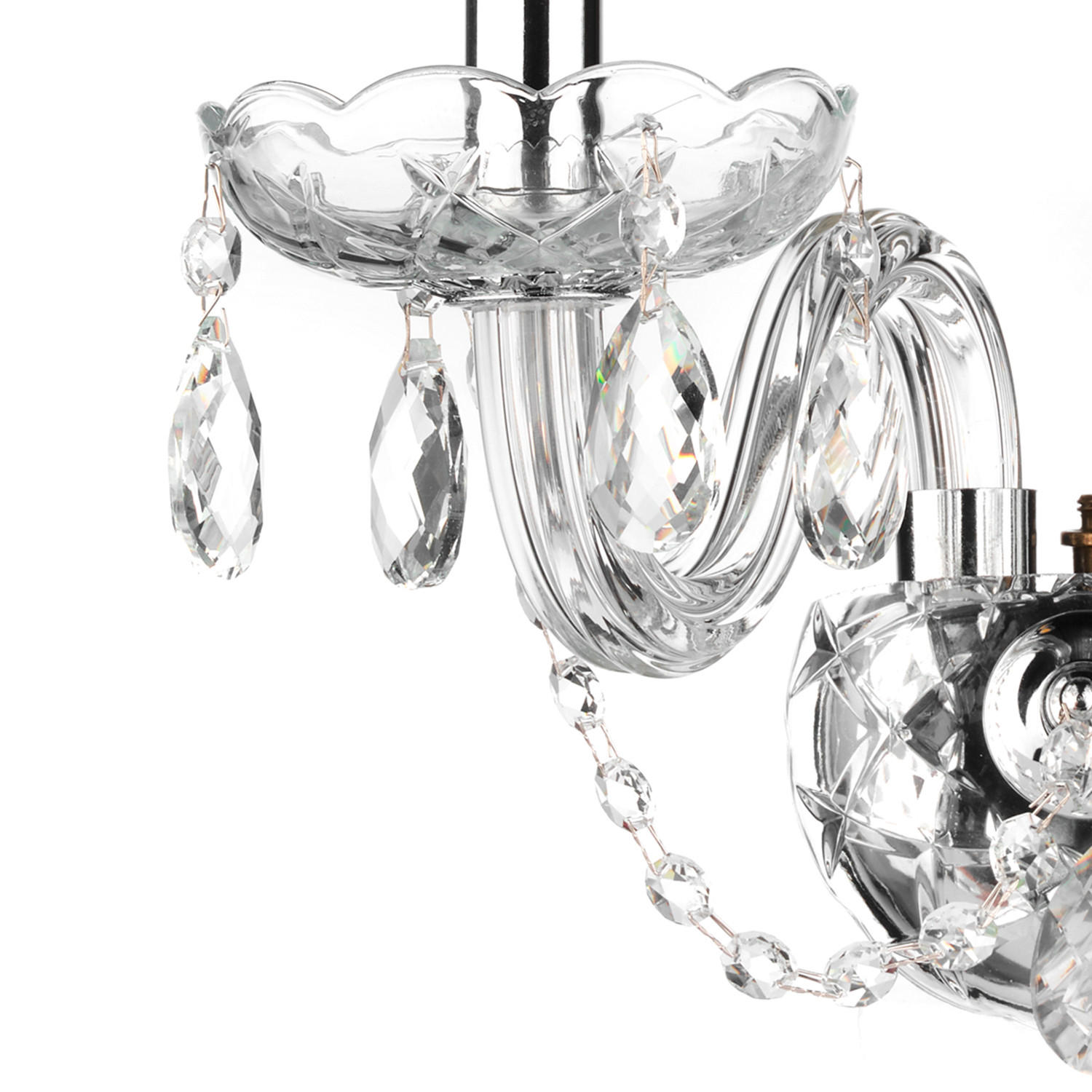 WANDLEUCHTE 32/30/20 cm   - Chromfarben/Transparent, KONVENTIONELL, Glas/Metall (32/30/20cm)