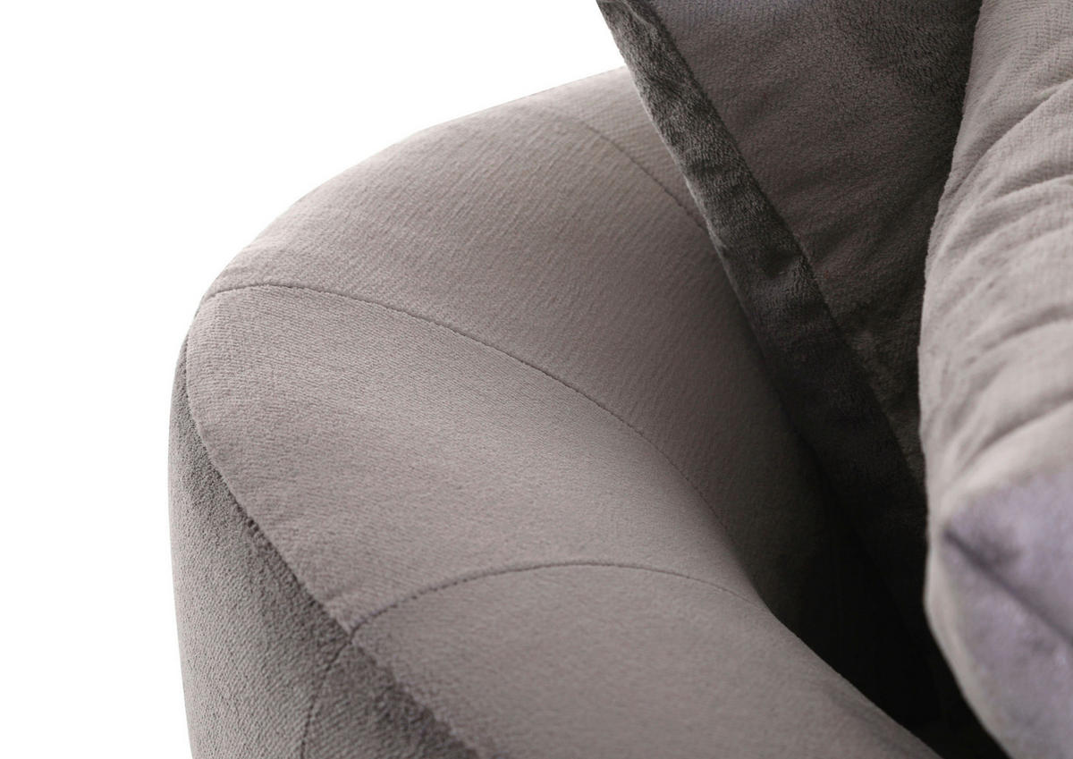 ECKSOFA Schlammfarben Flachgewebe  - Schlammfarben/Naturfarben, KONVENTIONELL, Holz/Textil (310/310cm) - Livetastic