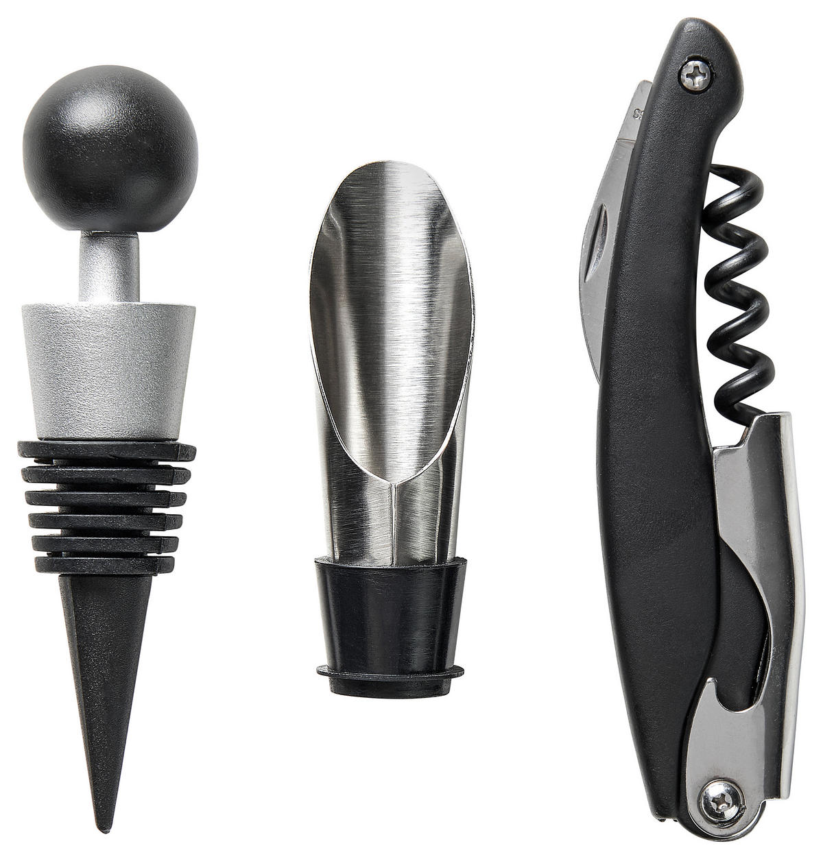 SET ZA VINO  - boje oplemenjenog čelika/crna, Basics, metal/plastika - Homeware Profession.
