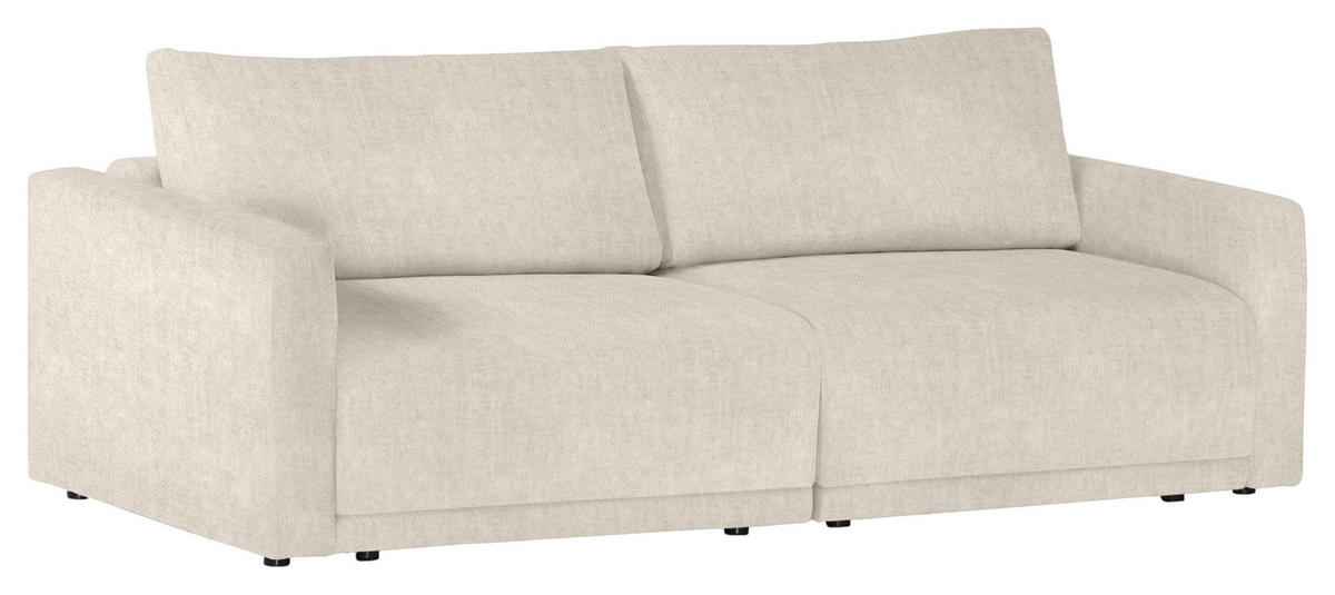 2,5-SITZER in Velours Beige  - Beige/Schwarz, Design, Kunststoff/Textil (240/70/125cm) - Xora