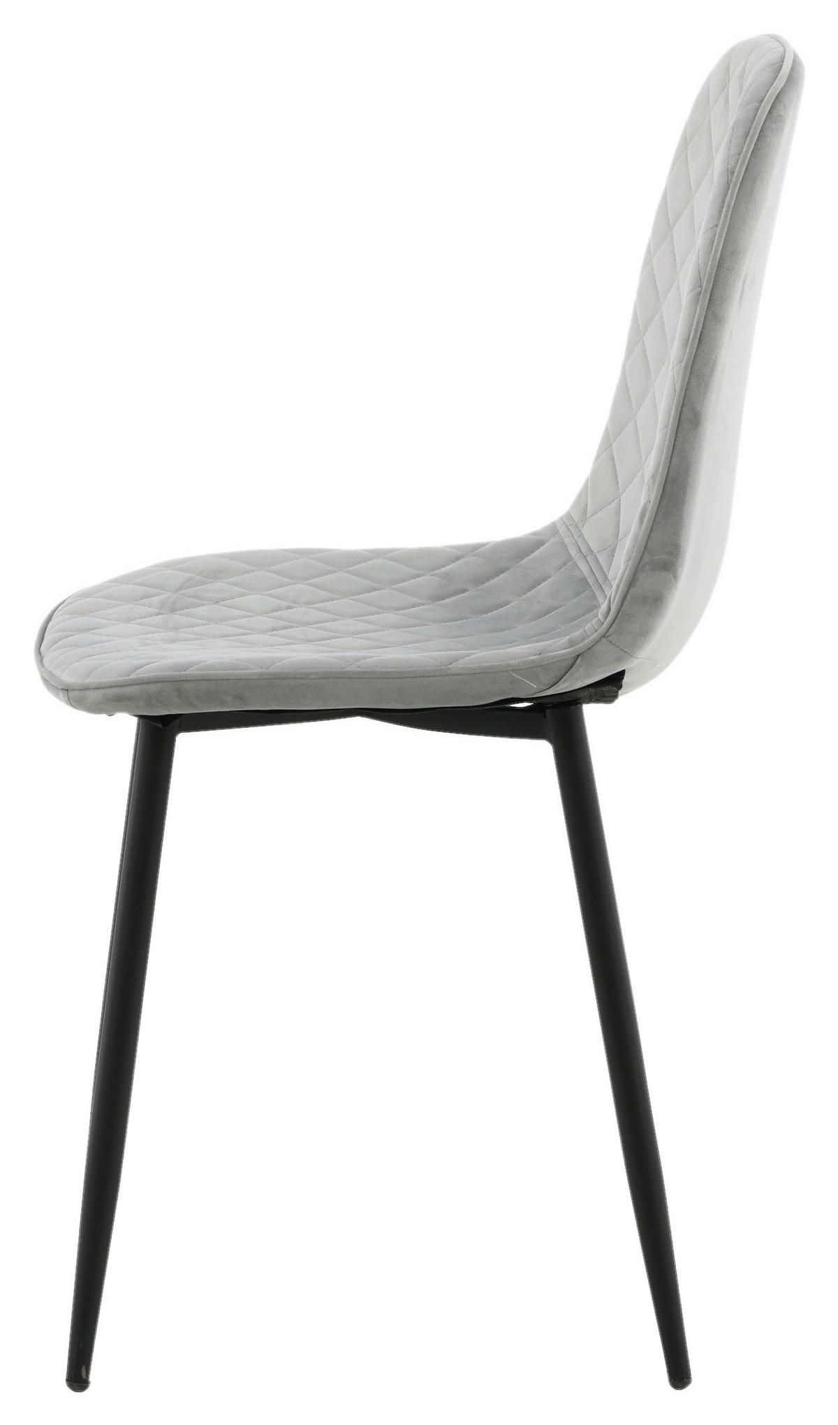 STOLSET 2 styck stål sammet  - grå/svart, Design, metall/textil (44/86/52cm) - Livetastic