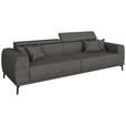 BIGSOFA Webstoff Dunkelgrau  - Dunkelgrau/Schwarz, KONVENTIONELL, Textil/Metall (280/80/110cm) - Carryhome