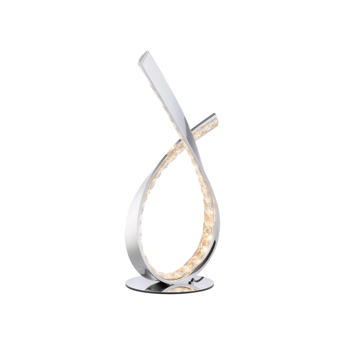 LED-TISCHLEUCHTE 17/15/38,5 cm   - Chromfarben, Design, Kunststoff/Metall (17/15/38,5cm) - Paul Neuhaus