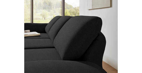 ECKSOFA  in Flachgewebe Anthrazit  175-224/255-365 cm  - Anthrazit/Schwarz, Design, Textil/Metall (175-224/255-365cm) - Dieter Knoll