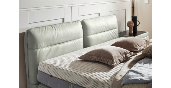 BOXSPRINGBETT 180/200 cm in Hellgrau - Hellgrau/Schwarz, Design, Textil/Metall (180/200cm) - Johann Jakob