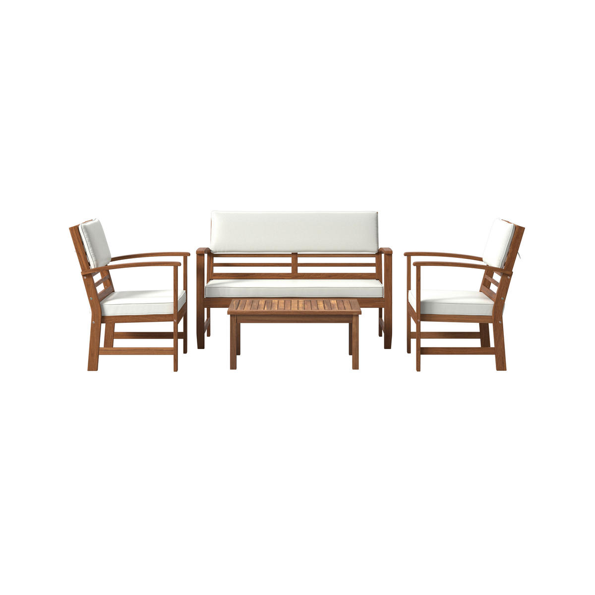 LOUNGEGARNITUR   80/50/33 cm Akazie vollmassiv  - Taupe/Naturfarben, MODERN, Holz/Wellpappe (80/50/33cm) - Ambia Garden