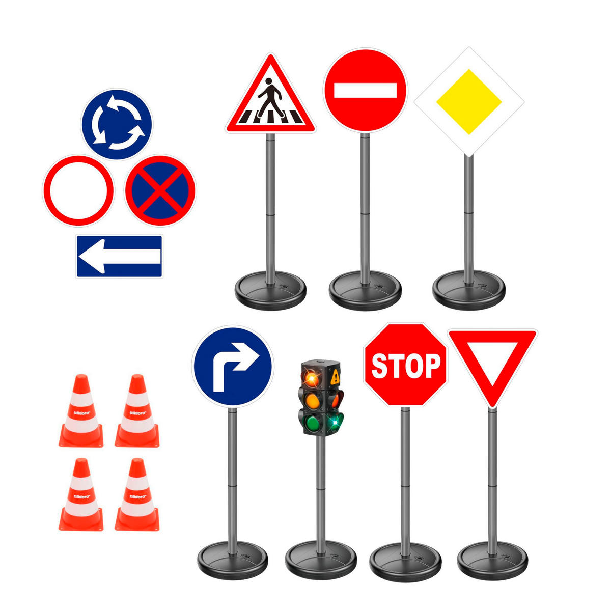 VERKEHRSZEICHEN XXL-Verkehrsset Multicolor  - Multicolor, Basics, Kunststoff (75cm) - alldoro
