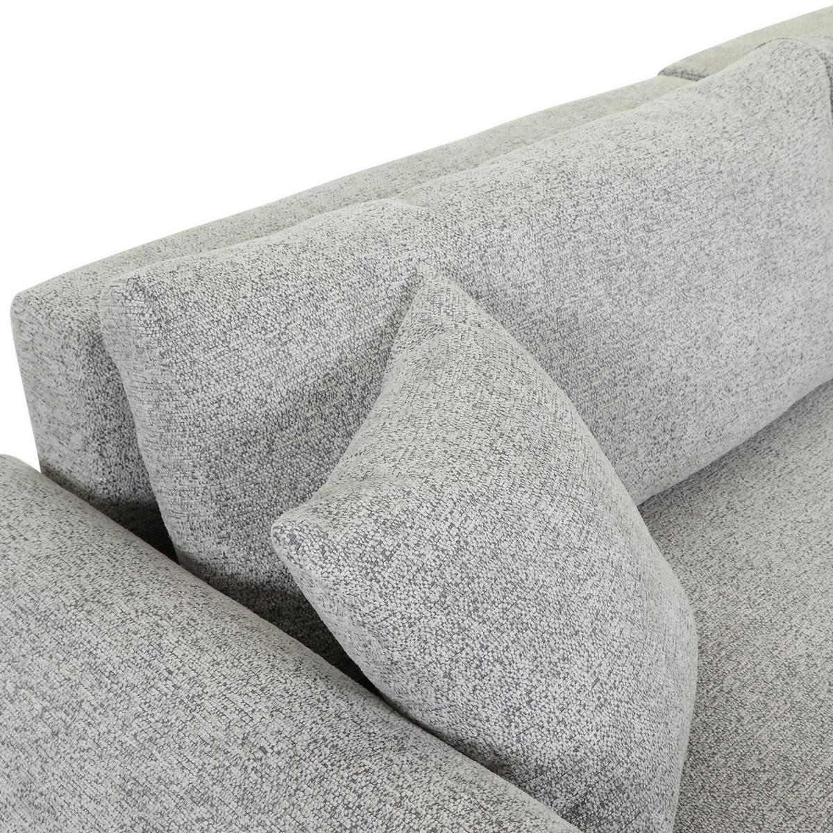 SCHLAFSOFA Flachgewebe Grau  inkl. Zierkissen, Rückenkissen, Bettkasten, Schlaffunktion, Rücken echt, Liegefläche im Originalstoff  - Schwarz/Grau, KONVENTIONELL, Kunststoff/Textil (250/74/92cm) - Carryhome