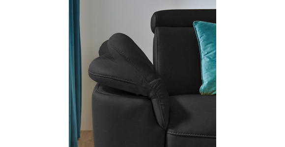 ECKSOFA in Echtleder Schwarz  - Schwarz, Design, Leder/Metall (285/239cm) - Cantus