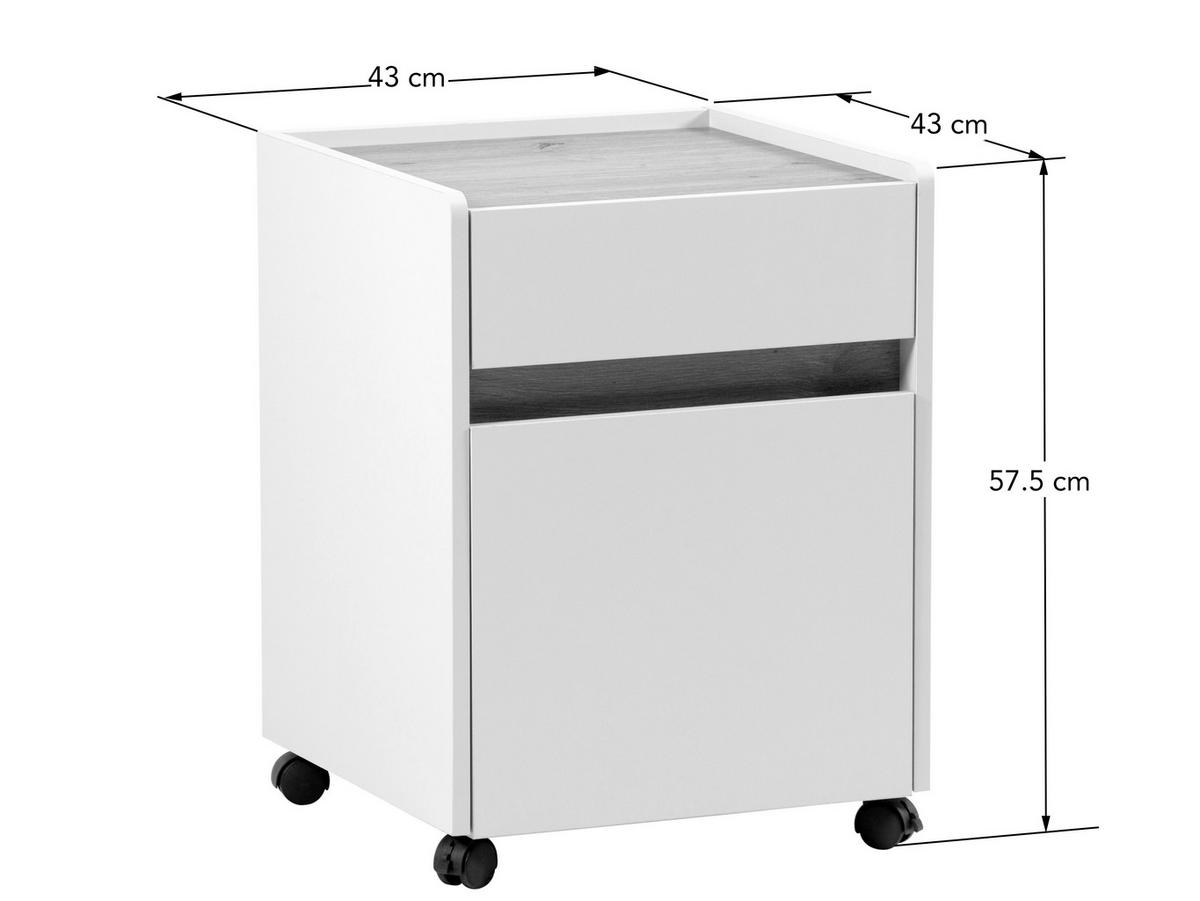 ROLLCONTAINER 43/57/43 cm  - Kaschmir/Eiche Artisan, MODERN, Holzwerkstoff/Kunststoff (43/57/43cm) - MID.YOU