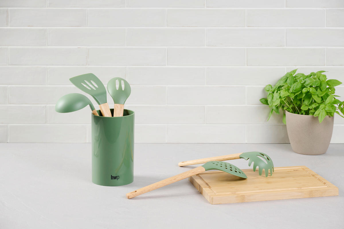 SET KUHINJSKIH PRIPOMOČKOV                     - naravne barve/temno zelena, Basics, umetna masa/les - Homeware Profession.