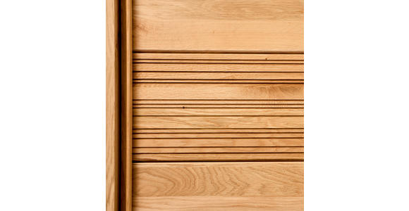 SCHWEBETÜRENSCHRANK 285/216/70 cm 3-türig Champagner, Wildeiche  - Wildeiche/Champagner, Design, Glas/Holz (285/216/70cm) - Linea Natura
