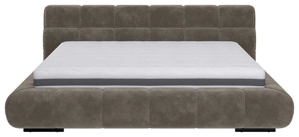 POLSTERBETT 180/200 cm,  in Hellgrau,  - Hellgrau/Schwarz, Design, Textil/Metall (180/200cm) - Belluti