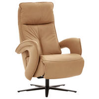 RELAXSESSEL in Leder Dunkelgelb  - Dunkelgelb/Schwarz, Design, Leder/Metall (77/110/87cm) - Valdera