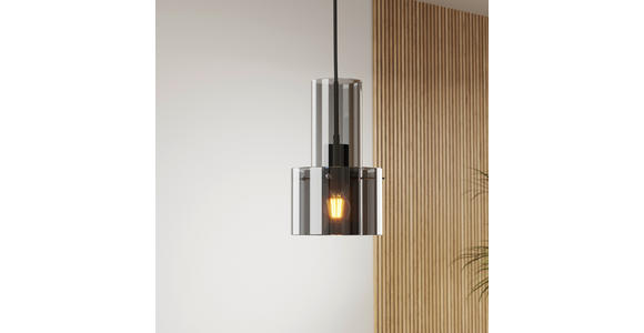 HÄNGELEUCHTE 18/150 cm  - Dunkelgrau, Design, Glas/Metall (18/150cm) - Dieter Knoll