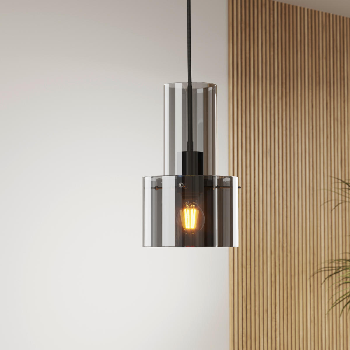 ZÁVESNÉ SVIETIDLO, 18/150 cm  - tmavosivá, Design, kov/sklo (18/150cm) - Dieter Knoll