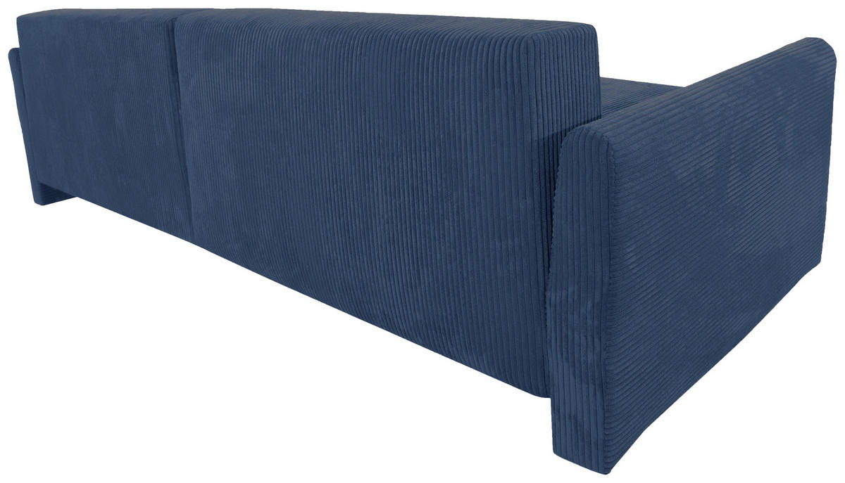 ECKSOFA in Cord Blau  - Blau/Schwarz, Konventionell, Kunststoff/Textil (228/146cm) - MID.YOU