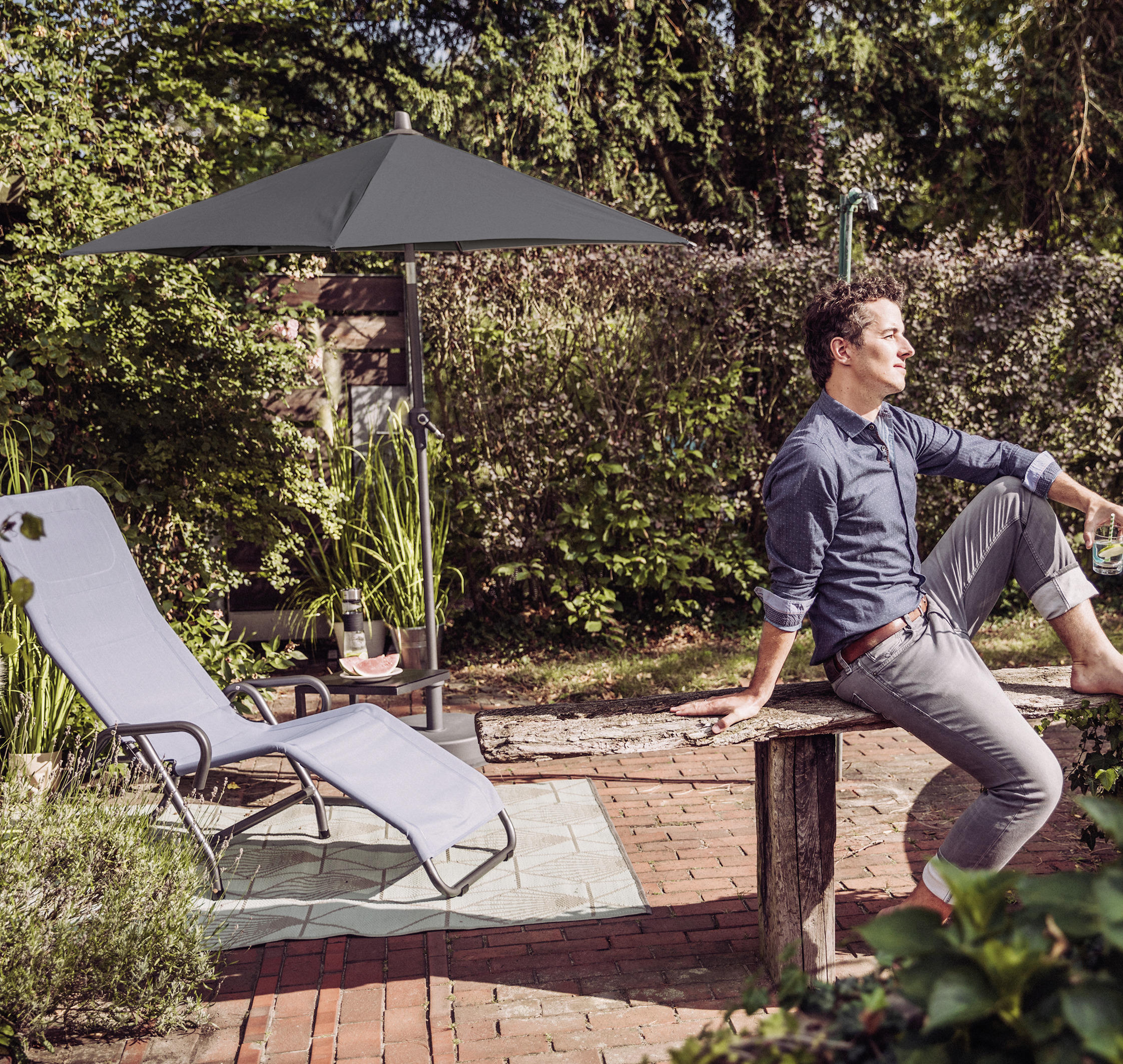 SONNENSCHIRM 250 cm - Anthrazit, KONVENTIONELL, Textil/Metall (250/250cm) - Siena Garden