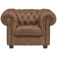 CHESTERFIELD-SESSEL - Wengefarben/Braun, LIFESTYLE, Holz/Textil (115/76,5/96cm) - Landscape
