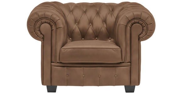 CHESTERFIELD-SESSEL - Wengefarben/Braun, LIFESTYLE, Holz/Textil (115/76,5/96cm) - Landscape
