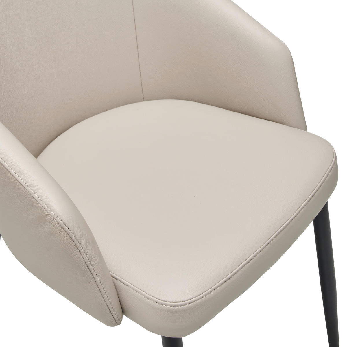 ŽIDLE S PODRUČKAMI, ocel, béžová - černá/béžová, Design, kov/kůže (55/81.5/61cm) - Livetastic